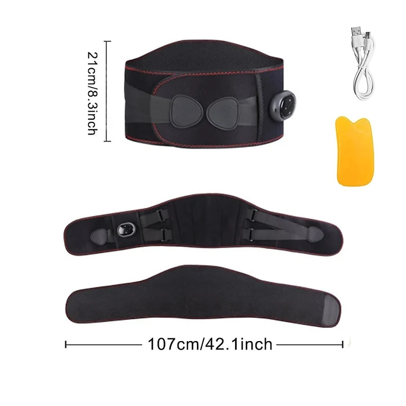 Wireless Heating and Massage Back Belt with LED Display and USB-C