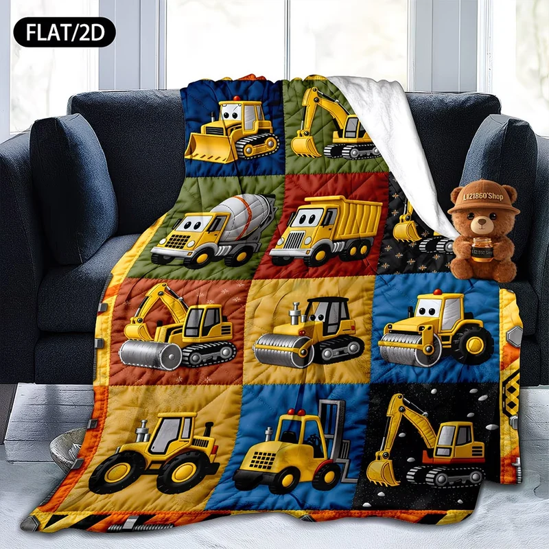 Baustellen-Themen Fleece-Wurfdecke