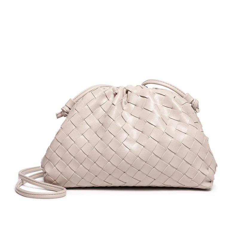 Elegante Gewebte Leder Eimer Tasche Karnz