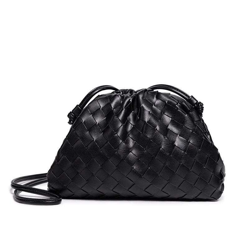 Elegante Gewebte Leder Eimer Tasche Karnz