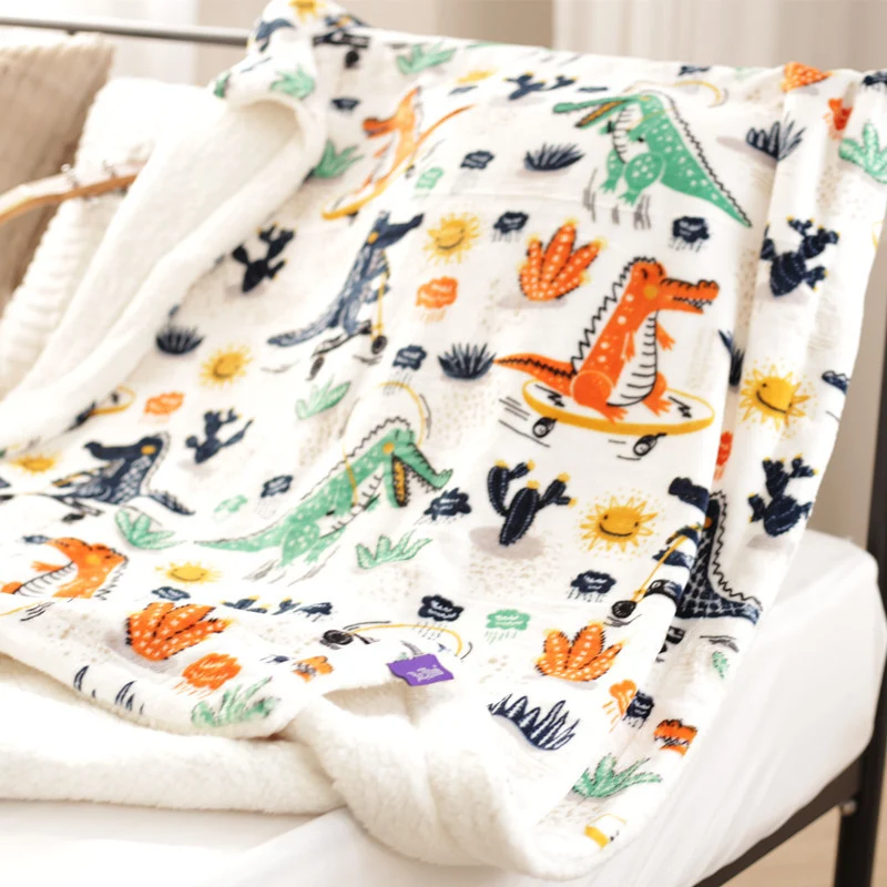 Gemütliche Einhorn-Design Fleece Hoodie Decke