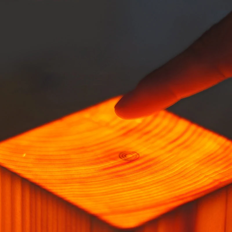 Kabellose LED-Tischlampe mit Akku und Touch-Bedienung – Warmes Holzdesign für gemütliches Ambiente | Karnz
