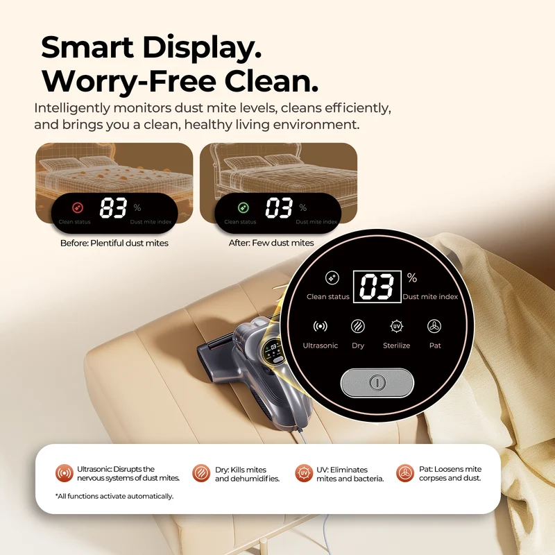 J300 Pro Smart Dual-Cup Mattress Vacuum Cleaner