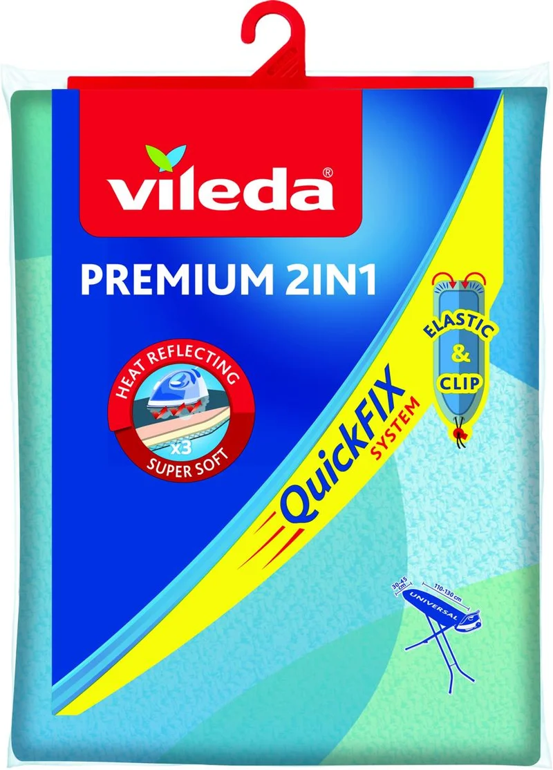 VILEDA Bügeltischbezug Premium 2in1 QuickFix universal 110-130cm, 30-45cm