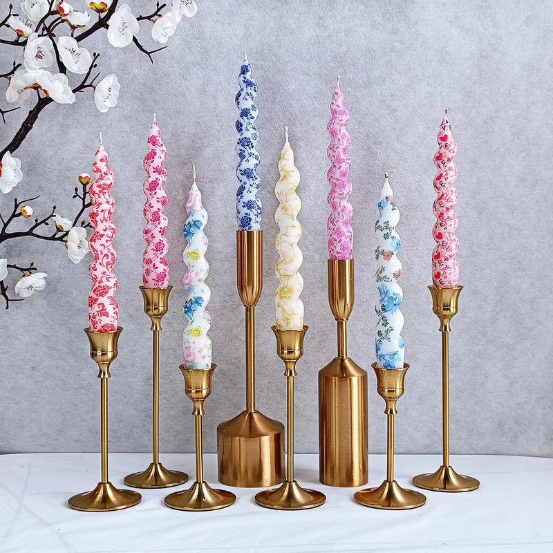 Spiral Gedruckte Dekorative Stabkerzen für Tischmittelstück Styling