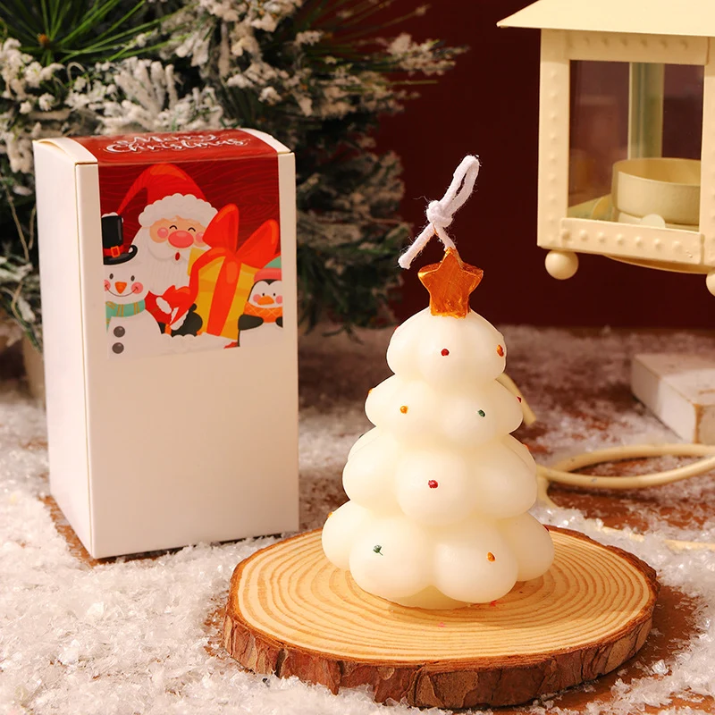 Schichtige Bubble Weihnachtsbaum Skulptur Kerze mit Stern Spitze