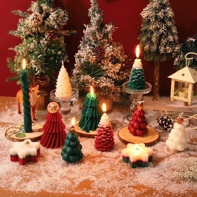 Schichtige Bubble Weihnachtsbaum Skulptur Kerze mit Stern Spitze