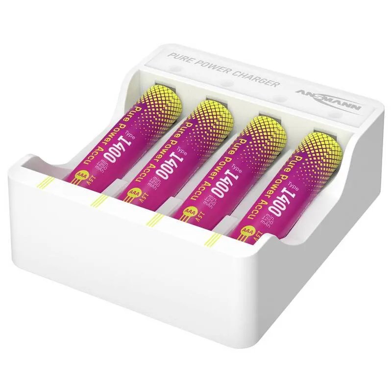 B-Ware Ansmann Micro AAA Akku Pure Power Set 4× 1250 mAh Li-Ion Lademodul USB-C