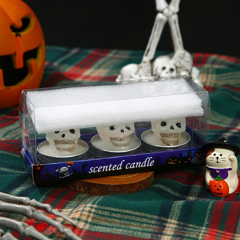 Halloween Duftende Hexen Skelett Teelicht Kerzen Trio