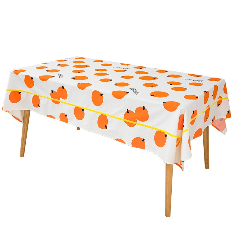 Rechteckige Baumwollmisch-Tischdecke mit fruchtigem Orangen-Print und pflegeleichtem Finish Karnz