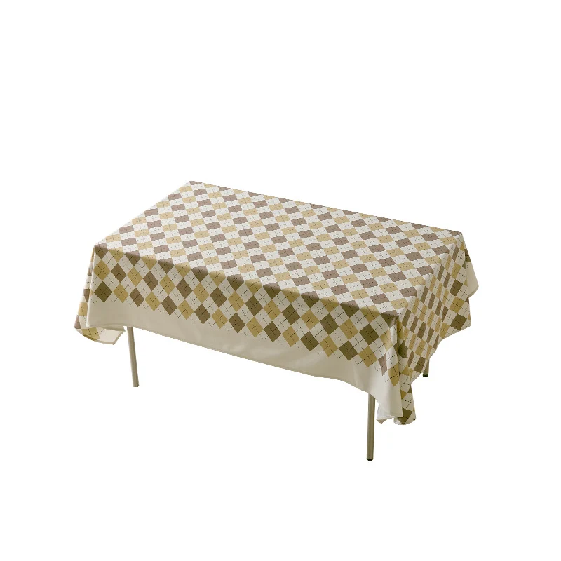 Rauten-Tischdecke aus pflegeleichtem Baumwoll-Polyester-Mix mit dekorativem Karomuster Karnz