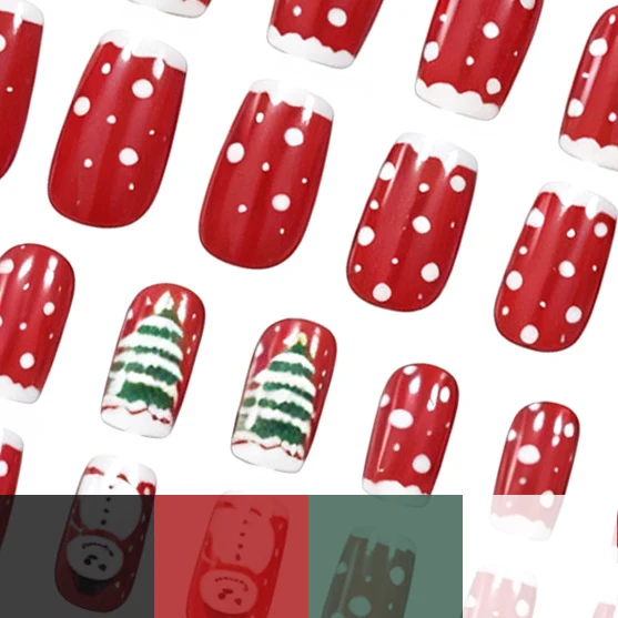 Festliche Weihnachts-Themen Acryl-Nagelkunst Karnz