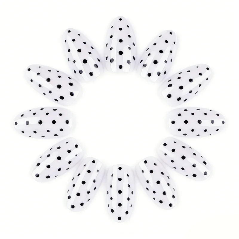 Elegante Polka Dot Press-On Nagelverstärkungen Karnz
