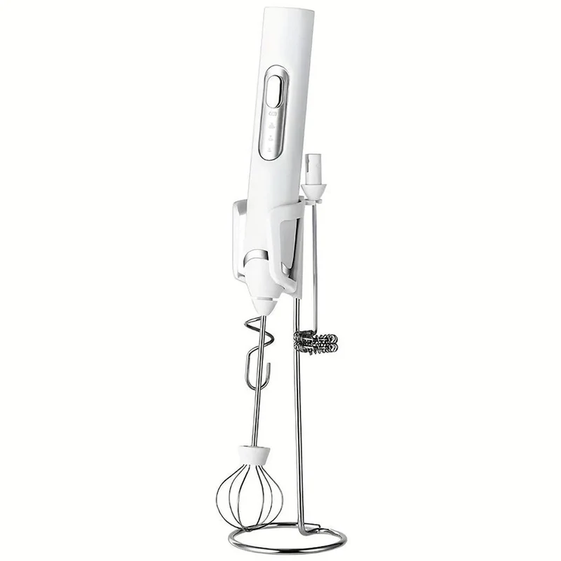 Milchaufschäumer Elektrisch, 3-in-1 Milch Frother mit Ständer, 3 Geschwindigkeiten, USB-C Aufladbar, für Cappuccino, Latte, Matcha & Protein-Shakes