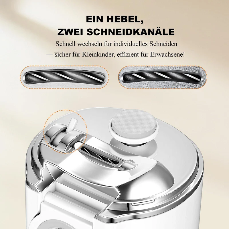 3 in 1 Elektrischer Nageltrimmer, mit Lupe und LED Licht, 3 Stufen, Dual-Klinge, Polieren und Schleifen, wiederaufladbar, für alle Altersgruppen