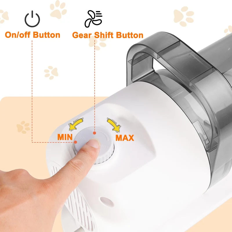 Pet Grooming Vacuum, Haustier Grooming Set 10000Pa Saugkraft, 300W Tierhaar Sauger Leise 65dB, Fellpflege Set für Hunde Katzen, Tierhaarschneider
