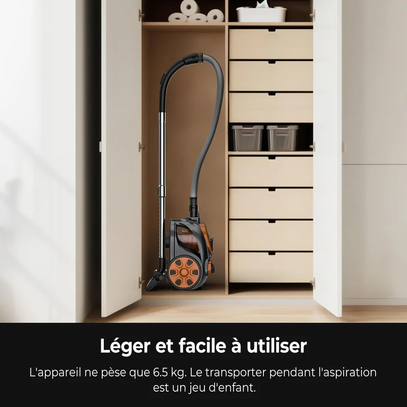 3300W Staubsauger beutellos, Profi Zyklon-Technologie mit maximaler Saugkraft, XXL 3L Behälter, Kraftvoll, HEPA Filter für Hartböden, Teppiche&Polster