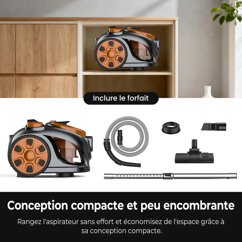 3300W Staubsauger beutellos, Profi Zyklon-Technologie mit maximaler Saugkraft, XXL 3L Behälter, Kraftvoll, HEPA Filter für Hartböden, Teppiche&Polster