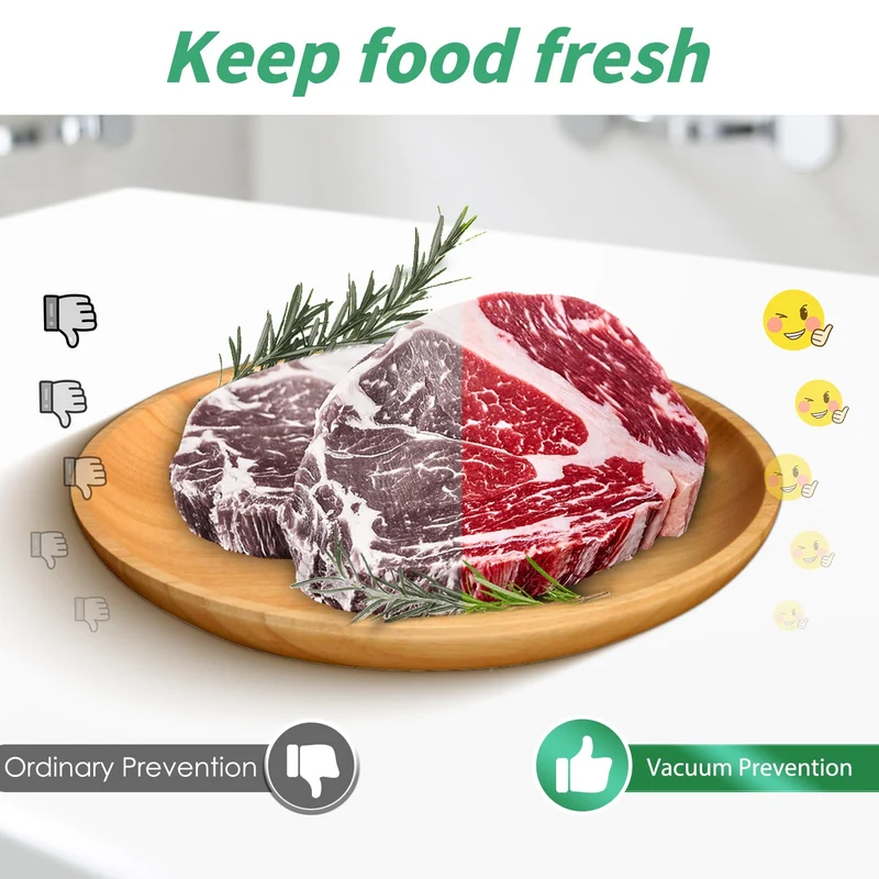 Vakuumiergerät, Professioneller 6-in-1 Vakuumierer für Lebensmittel, Trocken-/Nassmodus, automatische Versiegelung für Fleisch, Obst, Gemüse