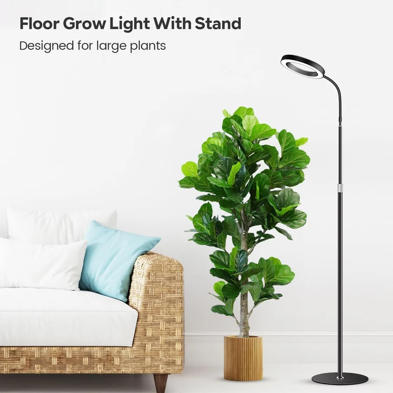LED Pflanzenlampe, 72 LEDs, Vollspektrum Dimmbar, mit Zeitschaltuhr, 58-170 cm verstellbarem Stab, Gemüse Pflanzenlicht Grow Lampe, für Zimmerpflanzen