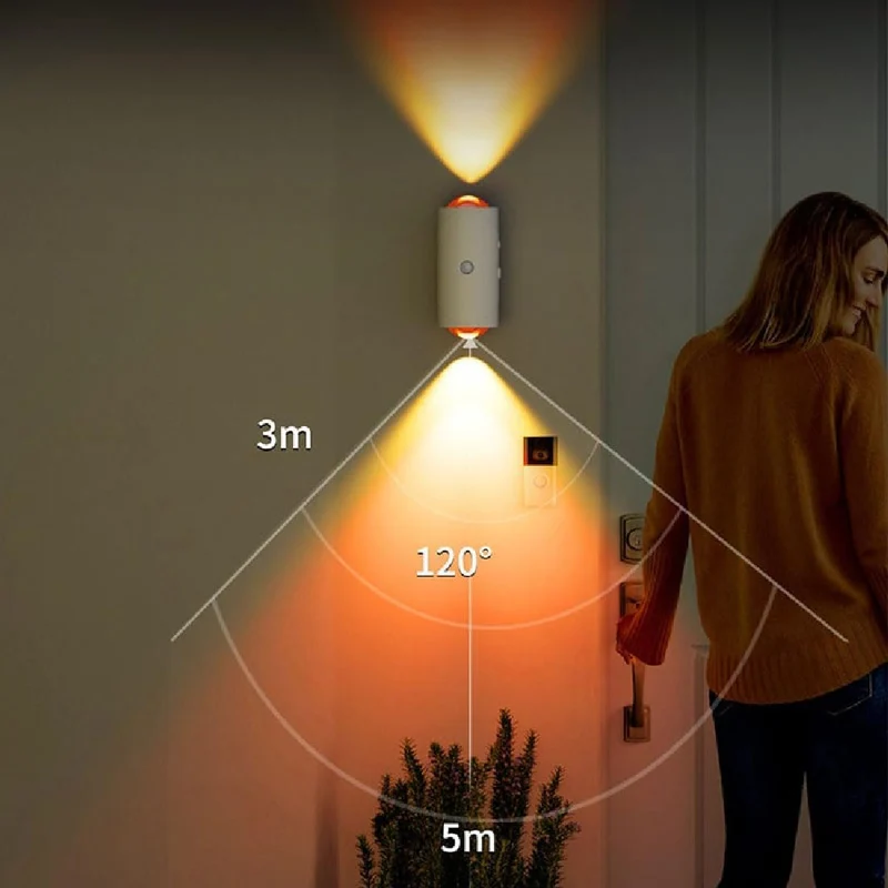 2 Stück RGB Wandleuchte mit Bewegungsmelder & Farbverlauf, kabellos, USB-C, Magnethalterung - Für Wohnzimmer, Flur, Zimmer, Nachtlicht & Schranklicht