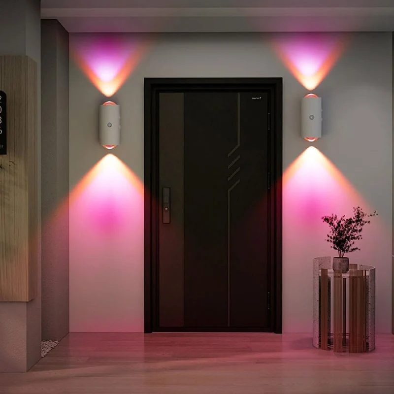 2 Stück RGB Wandleuchte mit Bewegungsmelder & Farbverlauf, kabellos, USB-C, Magnethalterung - Für Wohnzimmer, Flur, Zimmer, Nachtlicht & Schranklicht