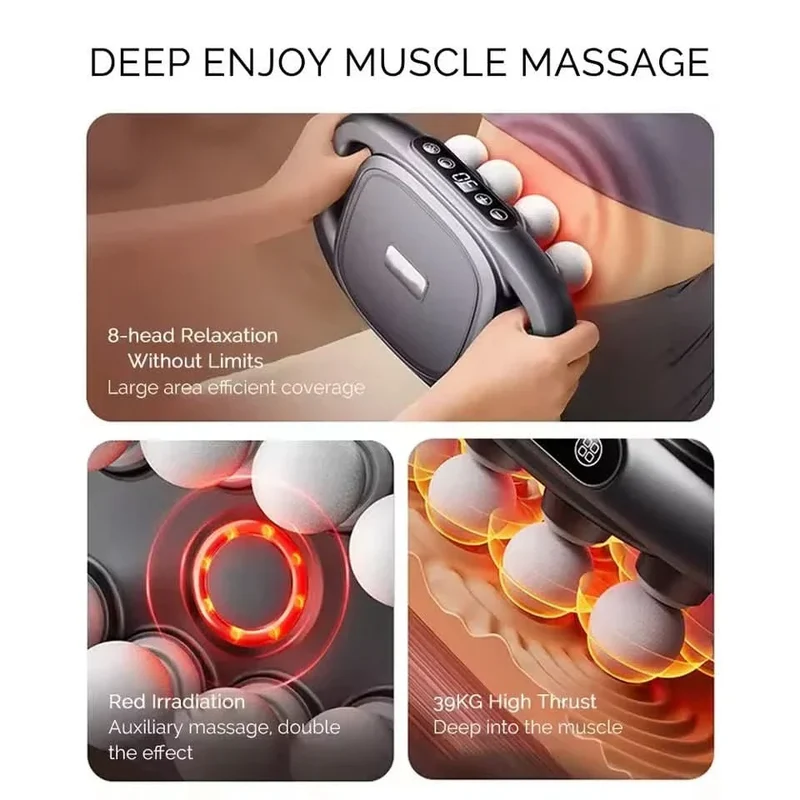 Massage Gun with 8 Attachments and 30 Speed Levels
