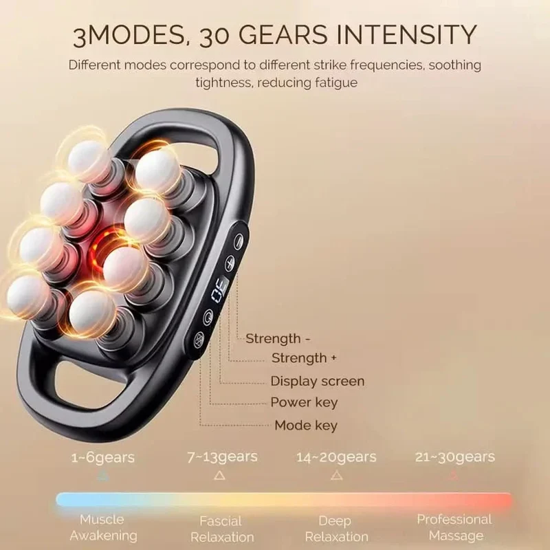 Massage Gun with 8 Attachments and 30 Speed Levels