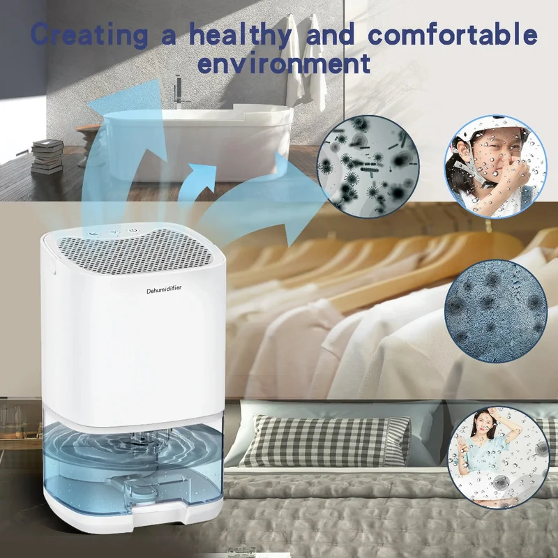 Compact Dehumidifier with Air Filter and Night Light