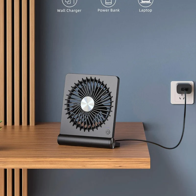 Portable USB Desk Fan with Foldable Clip Design