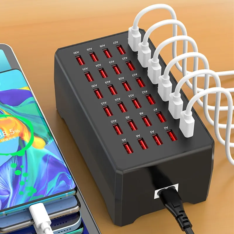 Compact USB charging station Charger for 30 devices