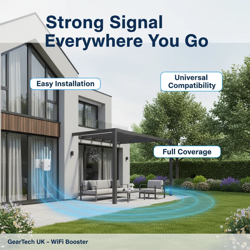 Dual-band WiFi signal booster 5G and 2.4G for home and garden
