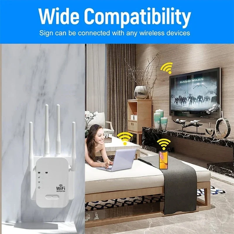 Dual-band WiFi signal booster 5G and 2.4G for home and garden