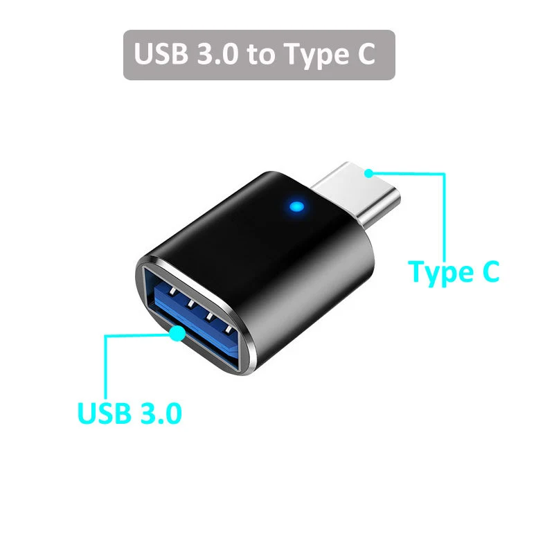 Universal USB-C OTG adapter supporting USB 3.0 and iOS