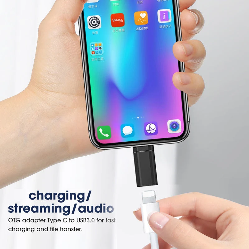 Universal USB-C OTG adapter supporting USB 3.0 and iOS