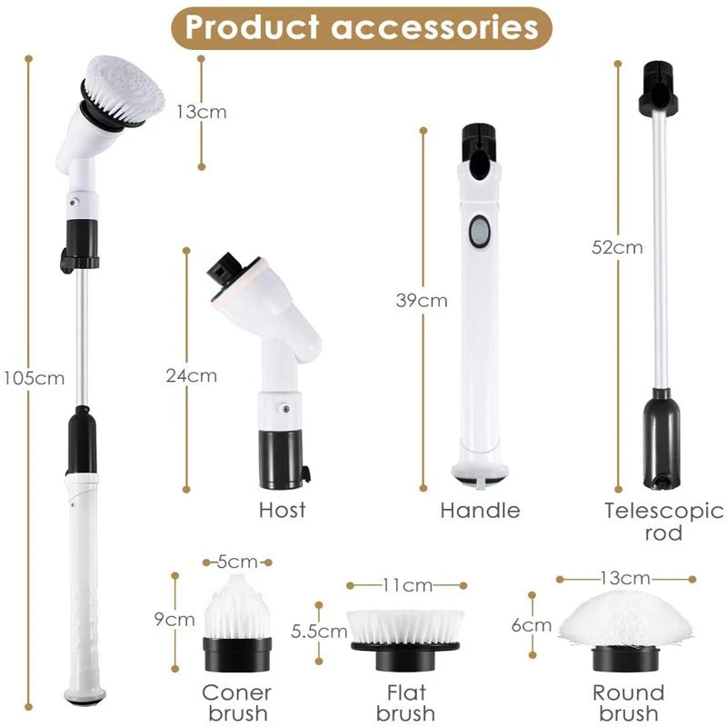 Versatile Electric Rotating Floor Brush - Powerful Turbo Vacuum