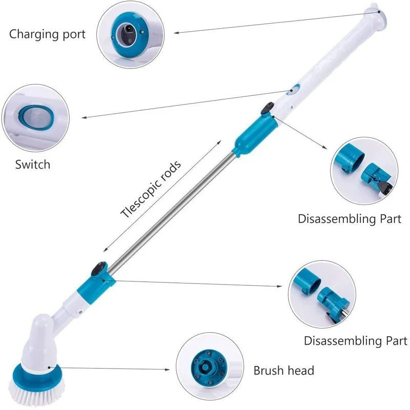 Versatile Electric Rotating Floor Brush - Powerful Turbo Vacuum