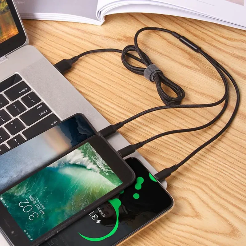 Efficient 3-in-1 Multi-Device Charging Cable