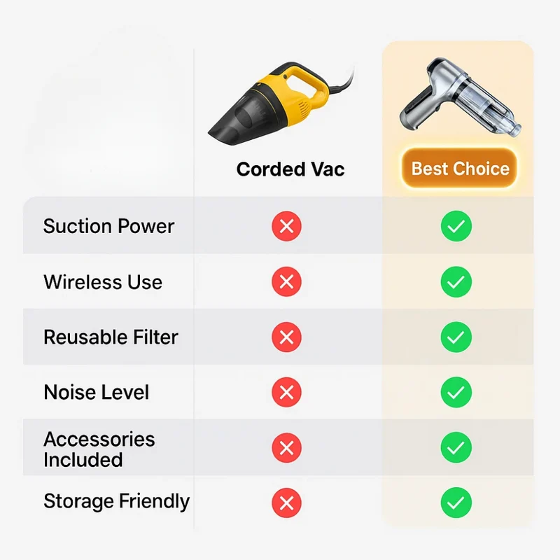 Powerful Wireless Car Vacuum Cleaner
