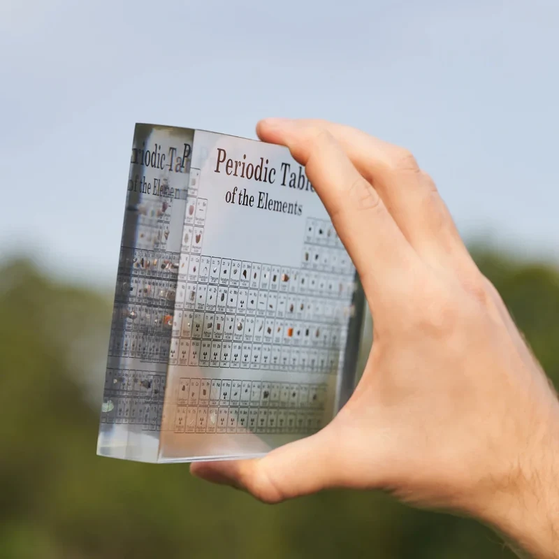 Elegant 3D periodic table with 83 elements