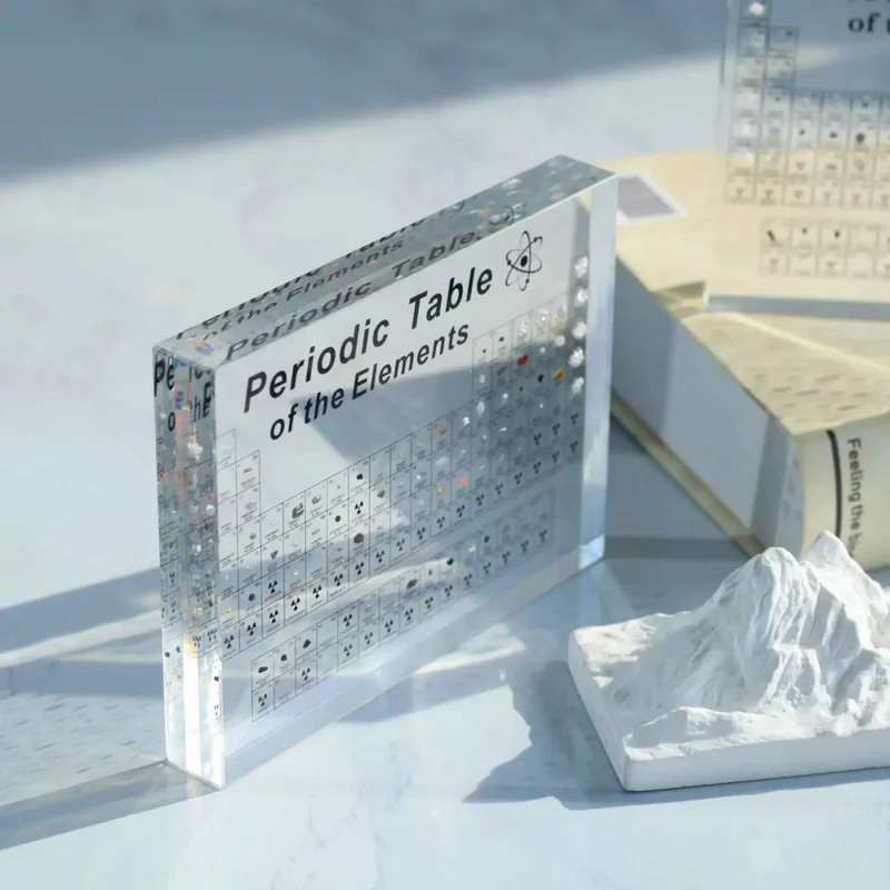 Elegant 3D periodic table with 83 elements