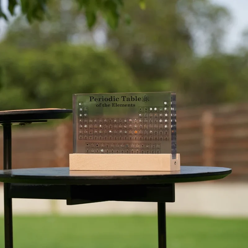 Elegant 3D periodic table with 83 elements