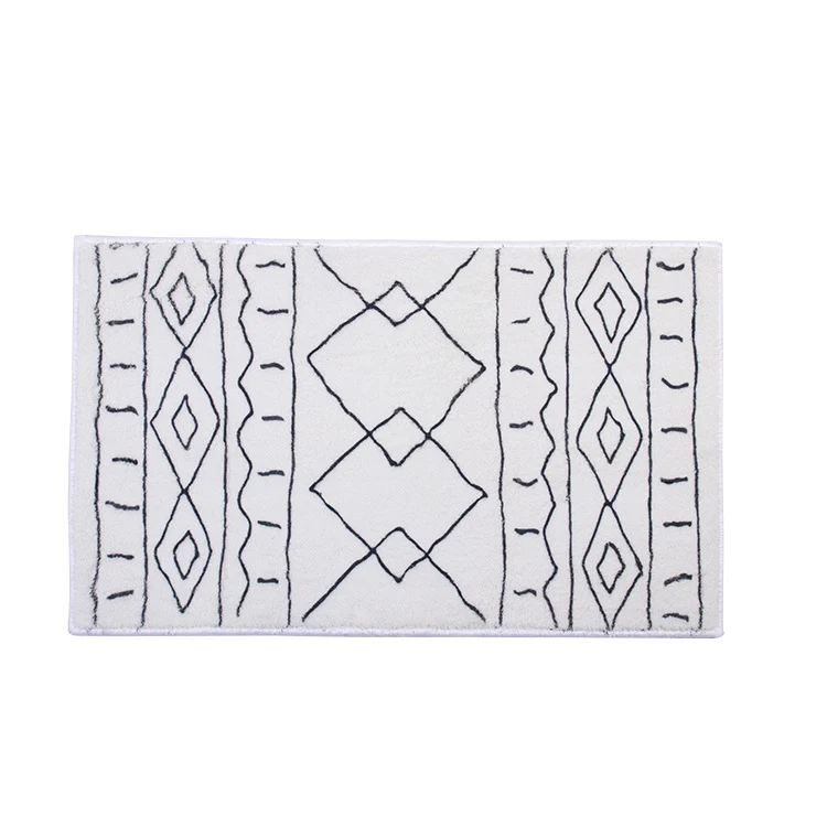 Weicher Hochflor-Badematten-Teppich mit Berber‑inspiriertem Rhombenmuster Karnz