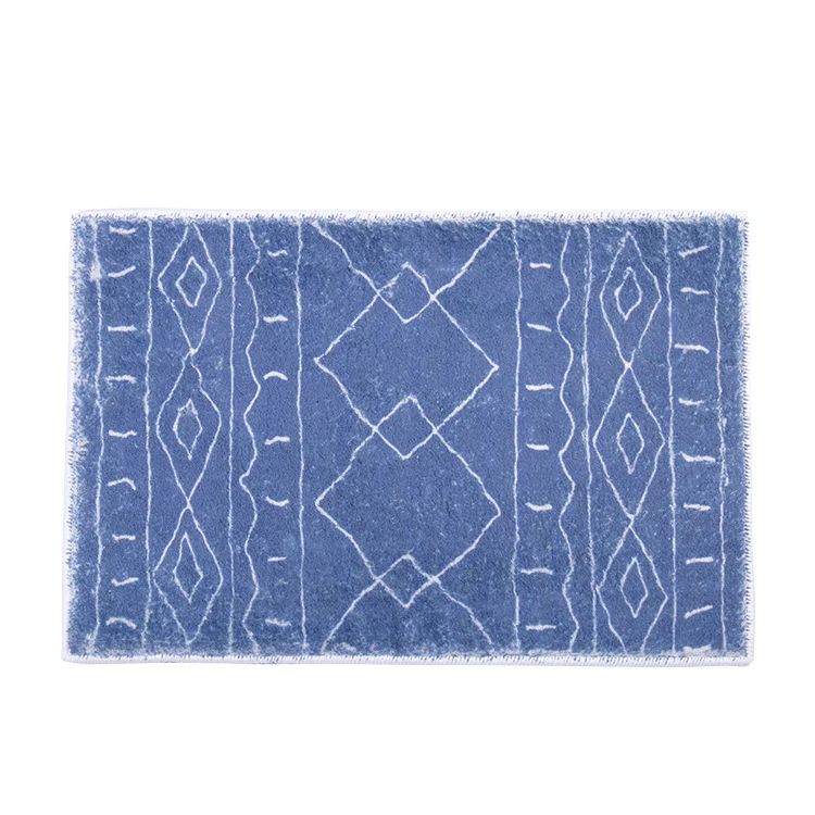 Weicher Hochflor-Badematten-Teppich mit Berber‑inspiriertem Rhombenmuster Karnz