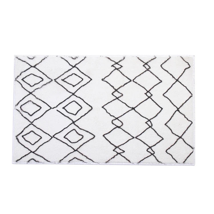 Weicher Hochflor-Badematten-Teppich mit Berber‑inspiriertem Rhombenmuster Karnz