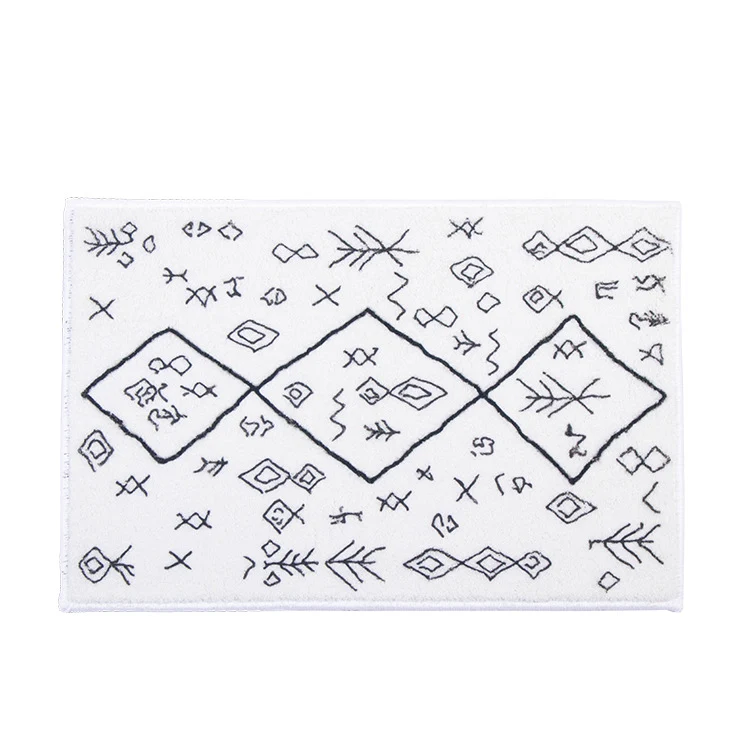 Weicher Hochflor-Badematten-Teppich mit Berber‑inspiriertem Rhombenmuster Karnz