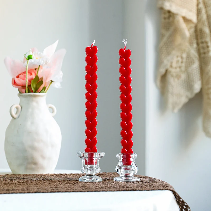 Dekorativer Kerzenständer aus geribtem Glas im Vintage-Stil