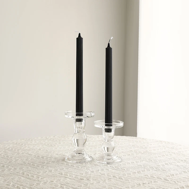 Kristallglas skulptierte Stiel Tafelkerzenhalter