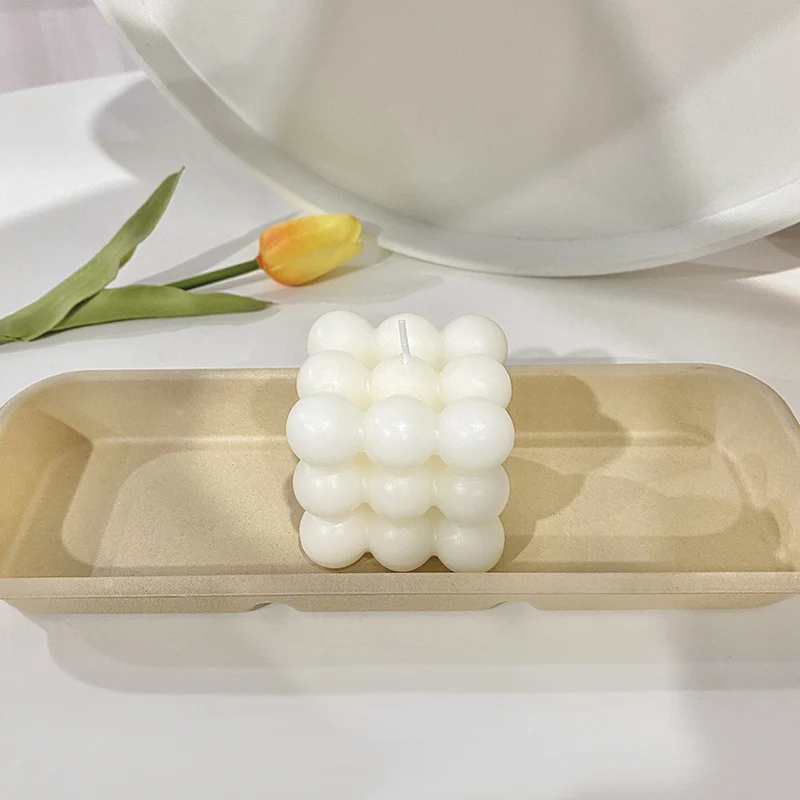 Bubble Cube Skulpturale Dekorative Soja Kerze