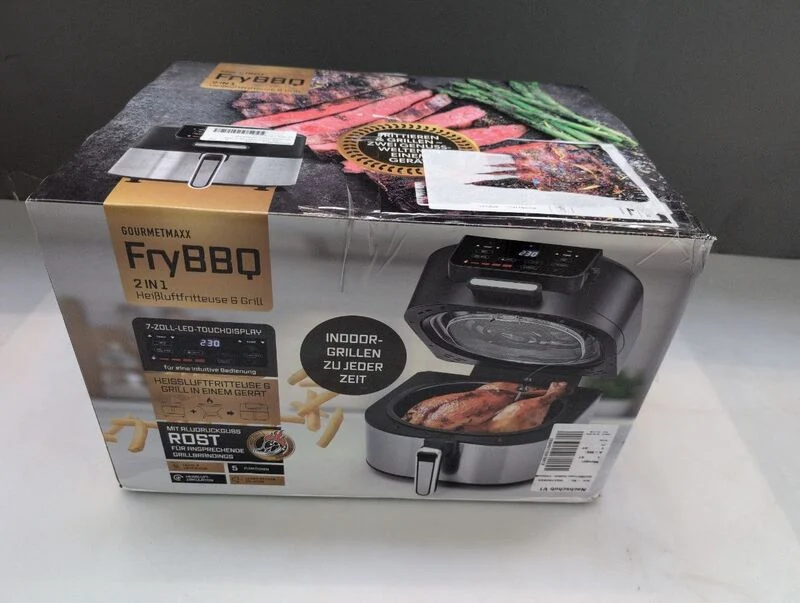 B-Ware GourmetMaxx Heißluft-Fritteuse 5l 2000W Fritteuse Airfryer Grillfunktion Zubehör